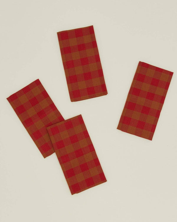 Gingham Dinner Napkins - Red/Terracotta (Set of 4) | Hawkins New York