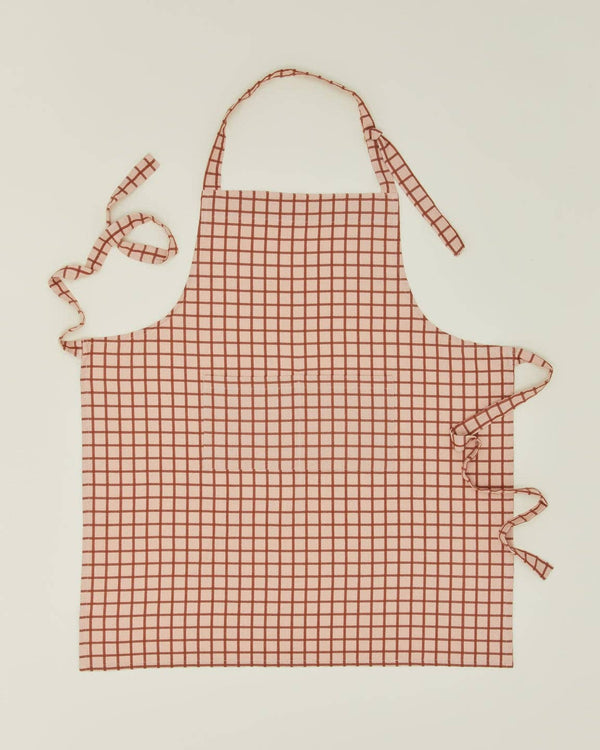 Checked Apron - Blush/Terracotta | Hawkins New York