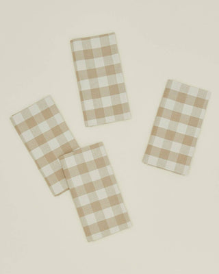 Gingham Dinner Napkins - Ivory/Flax (Set of 4) | Hawkins New York