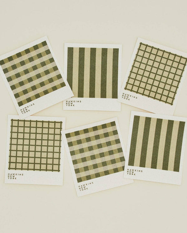 Swedish Dishcloths - Sage/Olive (Set of 6) | Hawkins New York