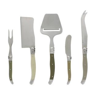 5-Piece Cheese Knife - Shades of Green | Laguiole