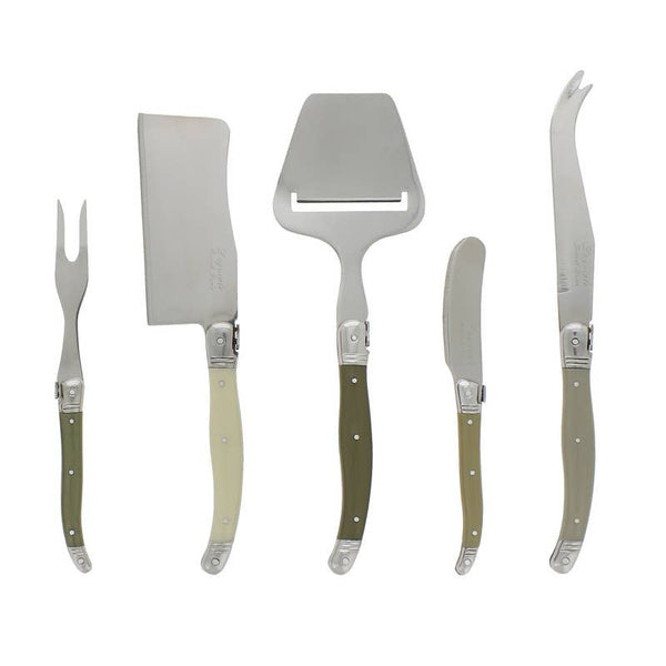 5-Piece Cheese Knife - Shades of Green | Laguiole