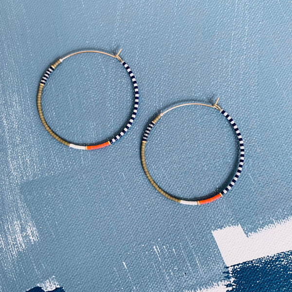 Large Beaded Hoops (2") - Pimento | Alice Rise
