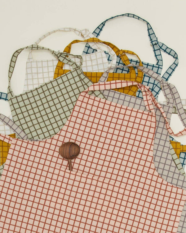 Checked Apron - Blush/Terracotta | Hawkins New York