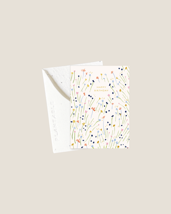 Happy Birthday Wildflowers - Mini Card | Seedlings