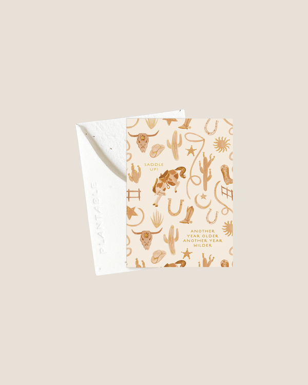 Saddle Up For A Wild Birthday Year - Mini Card | Seedlings