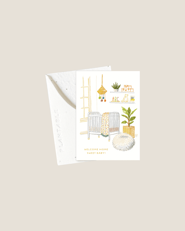 Welcome Home Sweet Baby - Mini Card | Seedlings