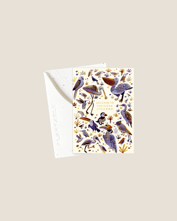 Welcome to the Flock Little Bird - Mini Card | Seedlings