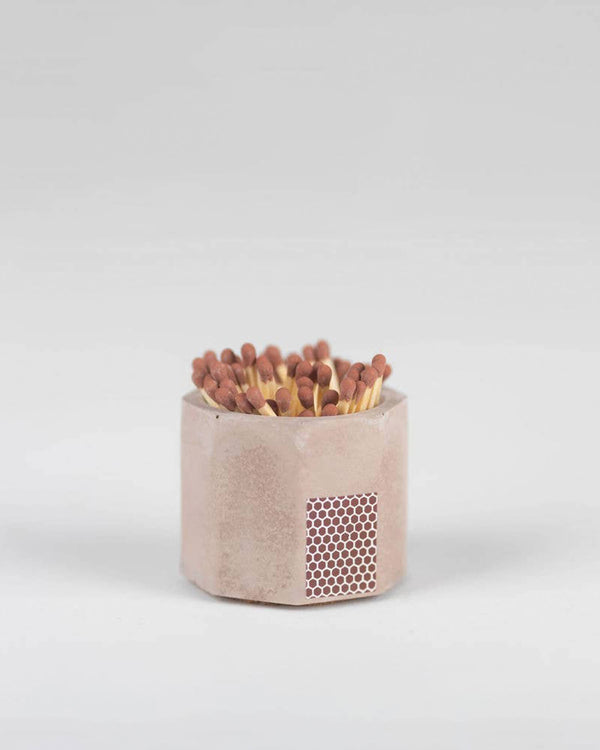 Concrete Match Holder with Matches - Light Brown/Mauve | Tenn Prairie