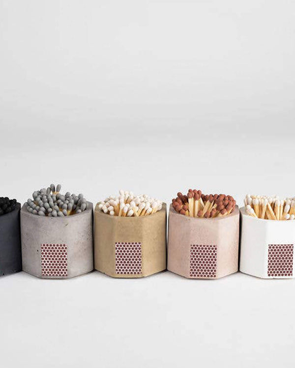 Concrete Match Holder with Matches - Light Brown/Mauve | Tenn Prairie