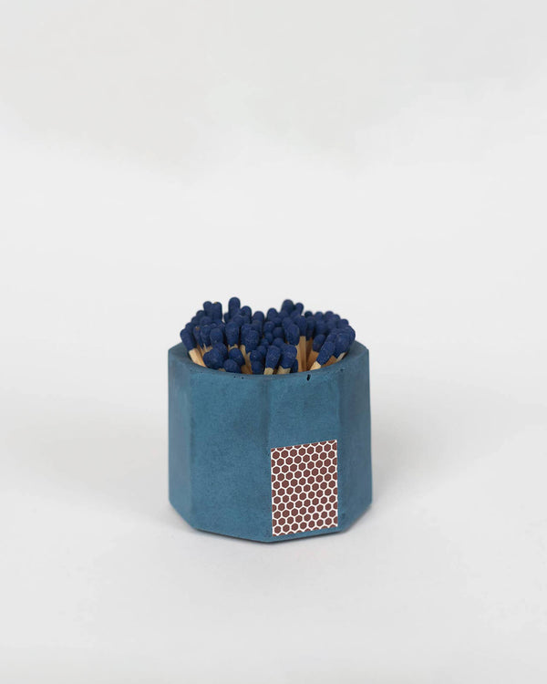 Concrete Match Holder with Matches - Navy | Tenn Prairie