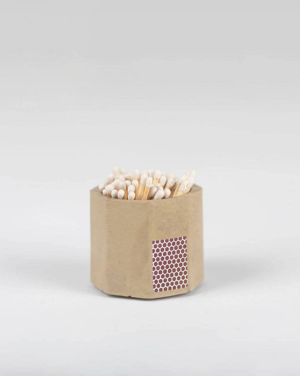 Concrete Match Holder with Matches - Tan | Tenn Prairie