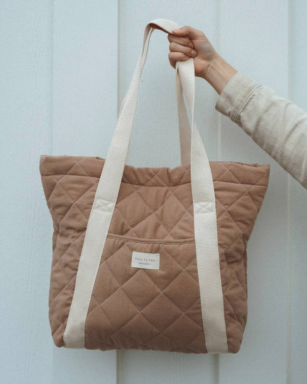 Quilted Everyday Tote - Latte or Black | Dans Le Sac