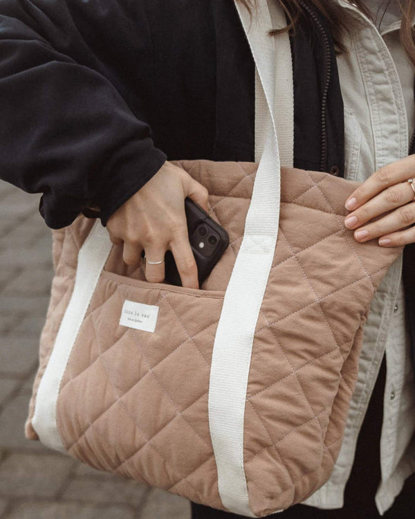 Quilted Everyday Tote - Latte or Black | Dans Le Sac