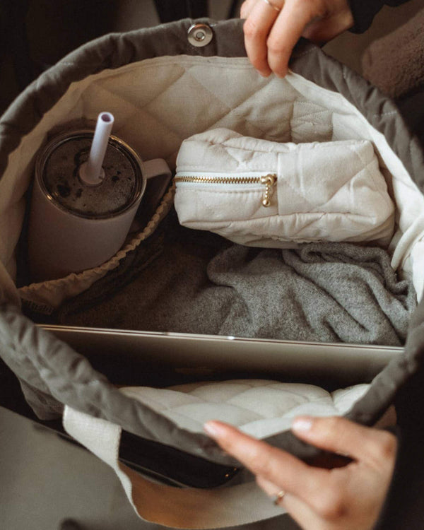 Quilted Everyday Tote - Latte or Black | Dans Le Sac