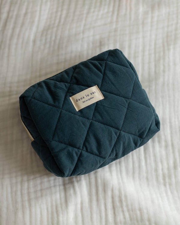 Quilted Travel Pouch - Dark Teal | Dans Le Sac