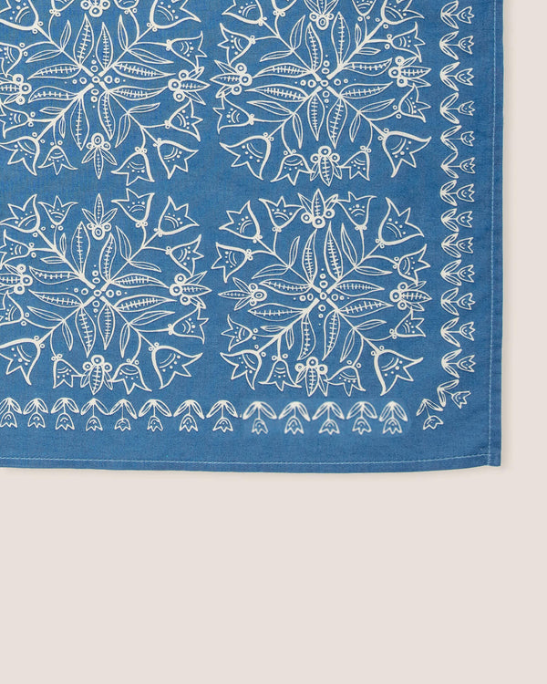 Blue Western Floral Bandana (22x22") | Handker Bandanas