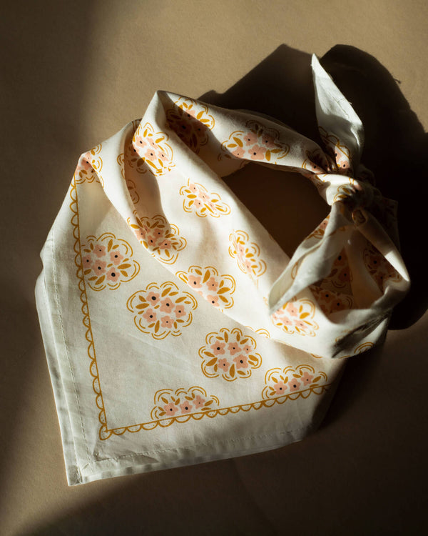 Delicate Pastel Floral Bandana (22x22") | Handker Bandana