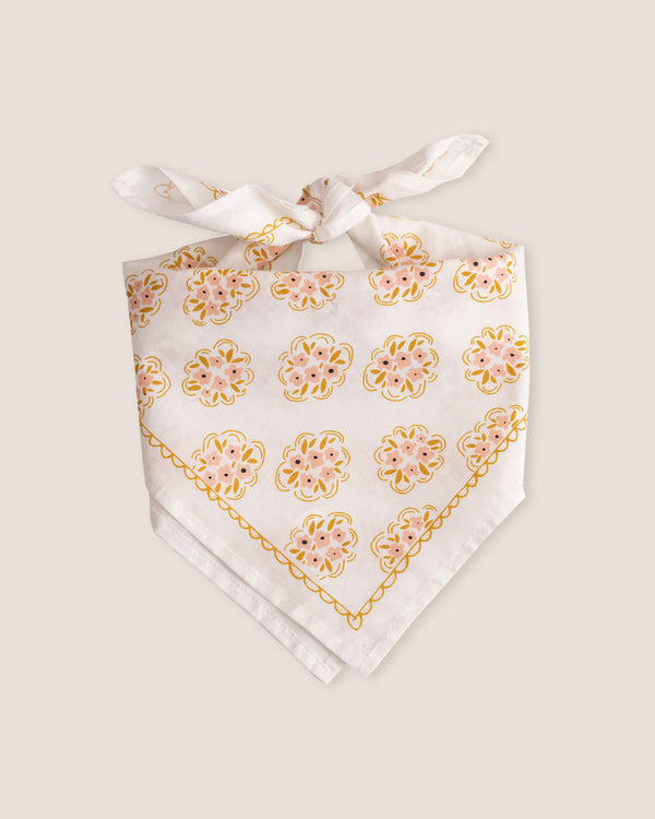 Delicate Pastel Floral Bandana (22x22") | Handker Bandana