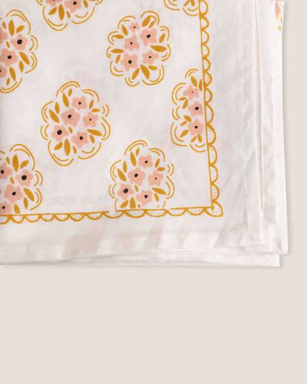 Delicate Pastel Floral Bandana (22x22") | Handker Bandana