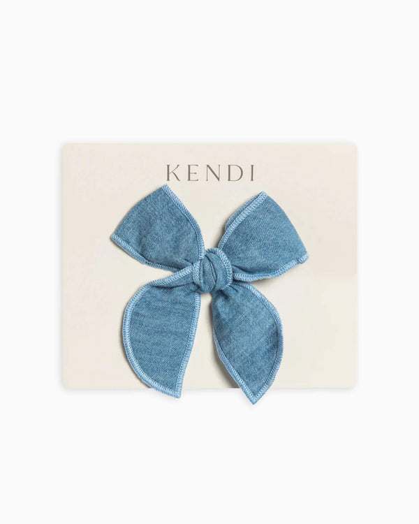 Chambray Bow Clip | Colored Organics / Kendi