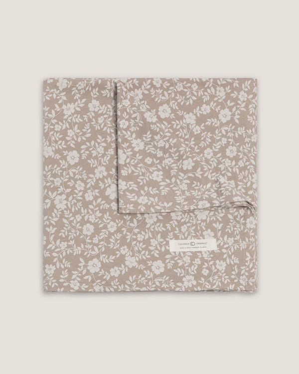 Organic Cotton Classic Swaddle - Beige Floral | Colored Organics + Kendi