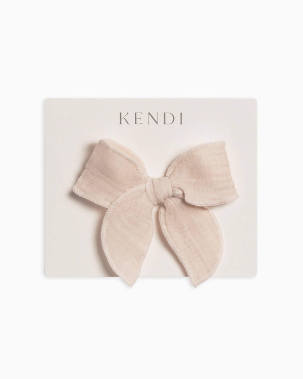 Natural Muslin Bow Clip | Colored Organics / Kendi