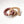 Wooden teething ring with an elephant cut-out and pink silicone beads on a white background