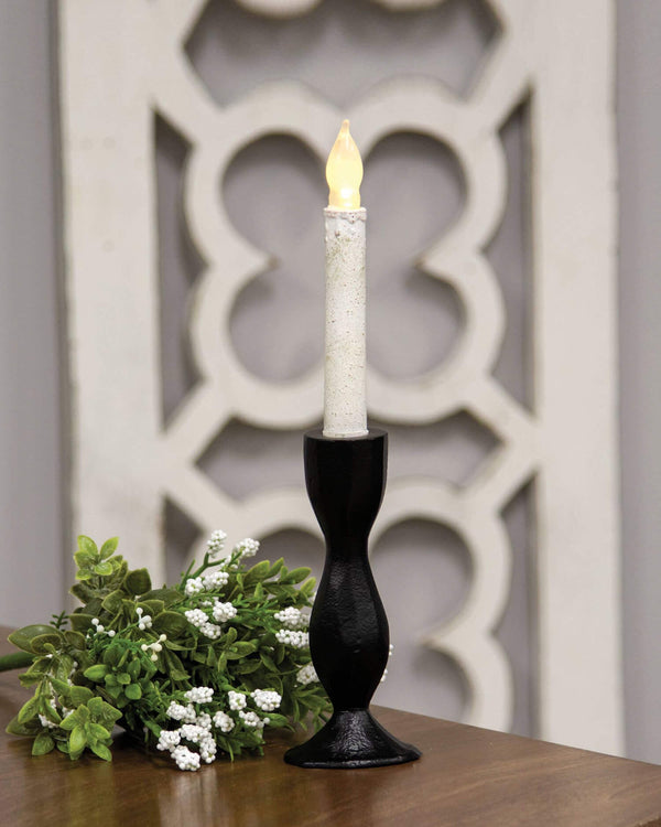 Carved Look Iron Taper Holder – Black (2 Sizes) | Col House Designs