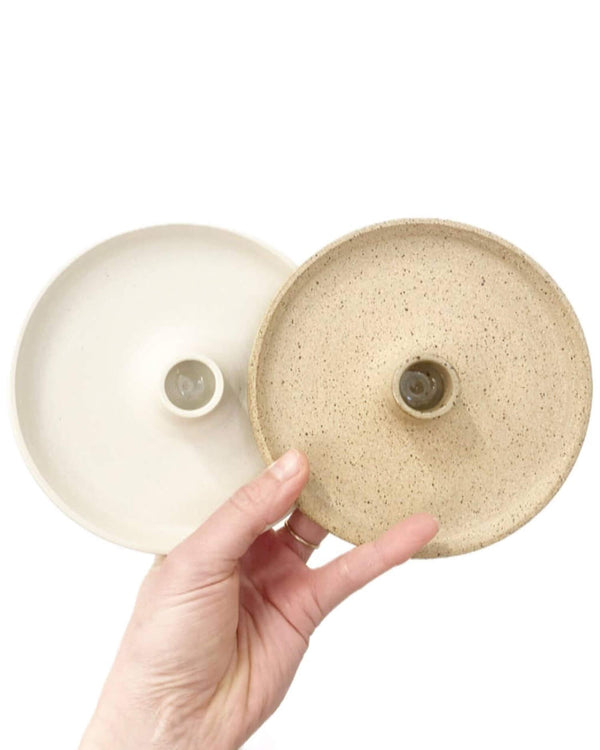 Simple Candle Holder – White or Speckled Tan | Korai Goods