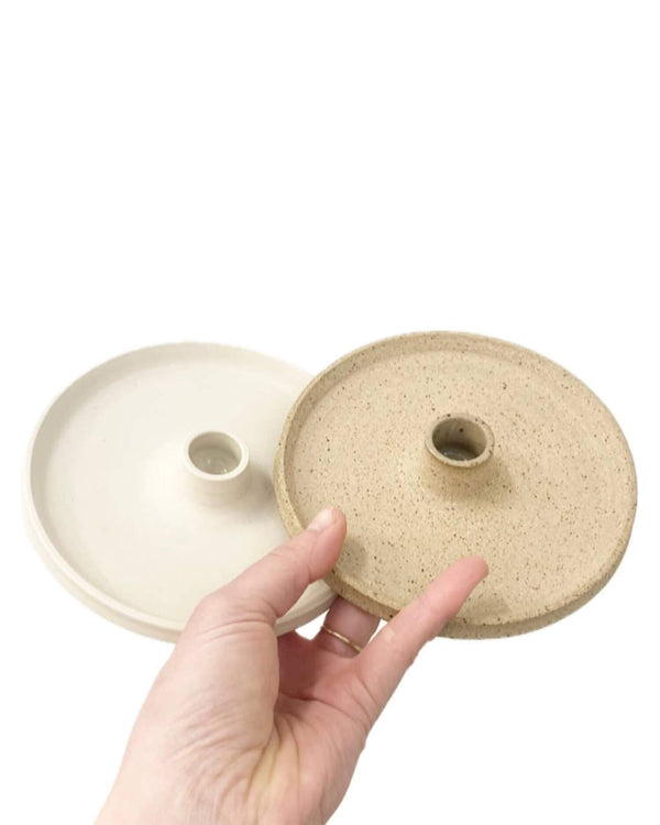 Simple Candle Holder – White or Speckled Tan | Korai Goods
