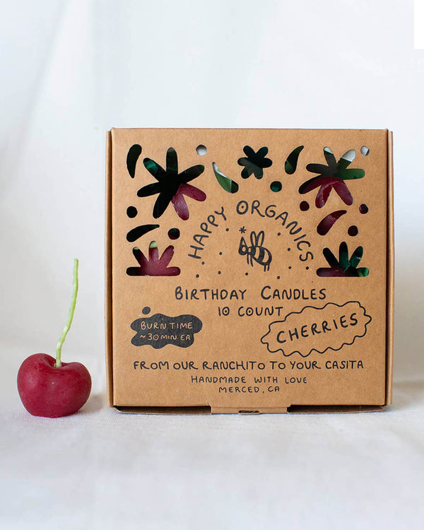 Beeswax Birthday Candles - Cherries | Happy Organics