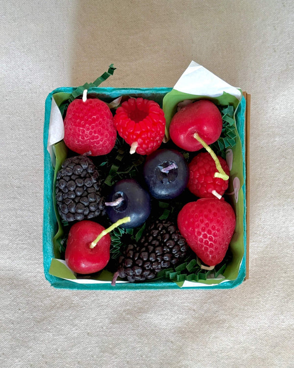 Mixed Berry Beeswax Birthday Candles (Set of 10) | Happy Organics