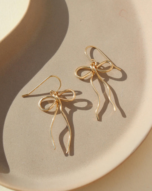 Coquette Bow Earrings (14k Gold Fill) | Token Jewelry