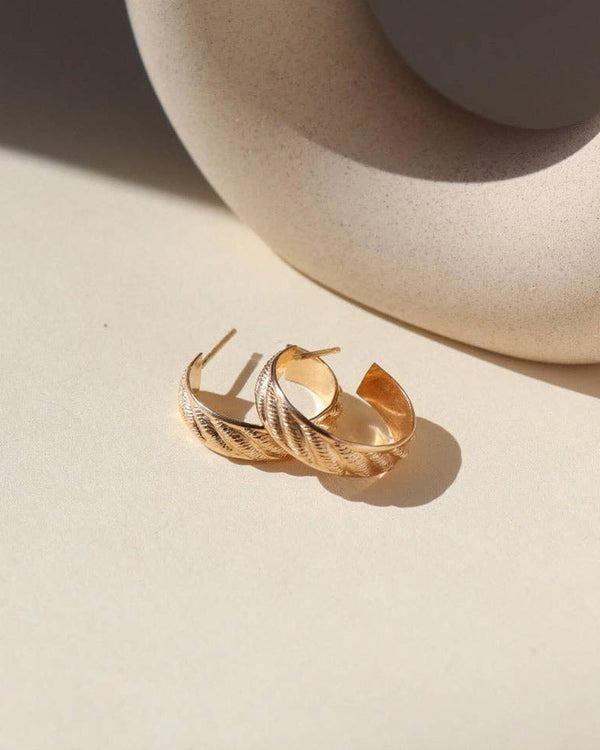 Little Ripples Hoop Earrings (14k Gold Fill) | Token Jewelry