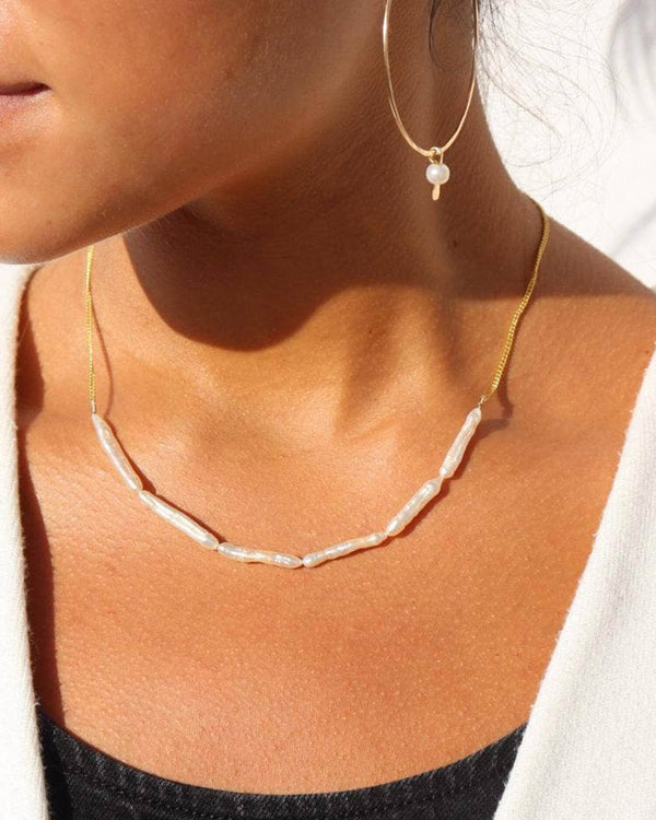 Maren Pearl Necklace - 16" (14k Gold Fill) | Token Jewelry