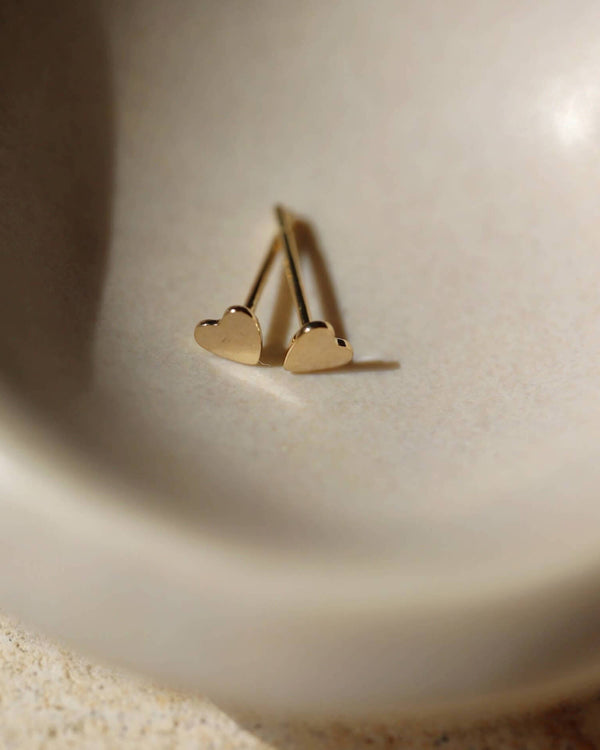 Tiny Heart Studs (14k Gold Fill) | Token Jewelry
