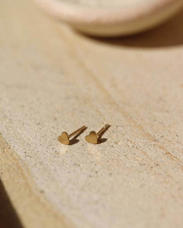 Tiny Heart Studs (14k Gold Fill) | Token Jewelry