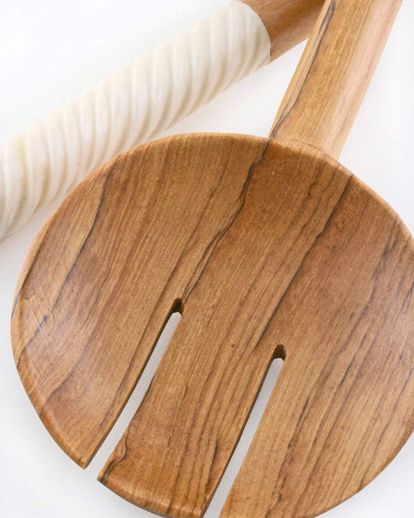 Kenyan Antelope Antler Salad Servers | Swahili African Modern