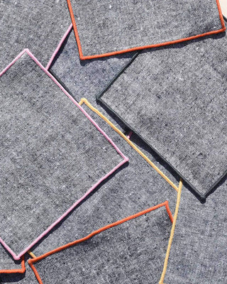 Rainbow Chambray Cocktail Napkins, Set of 4 | Atelier Saucier