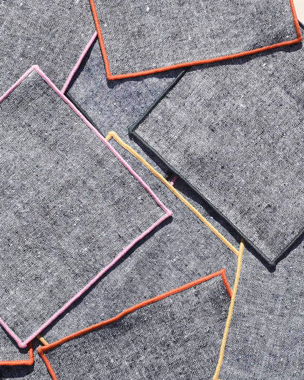 Rainbow Chambray Cocktail Napkins, Set of 4 | Atelier Saucier