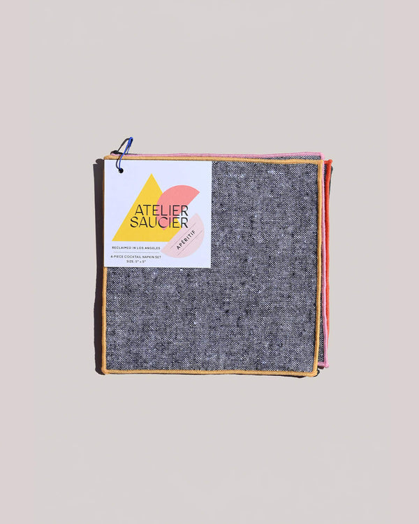 Rainbow Chambray Cocktail Napkins, Set of 4 | Atelier Saucier