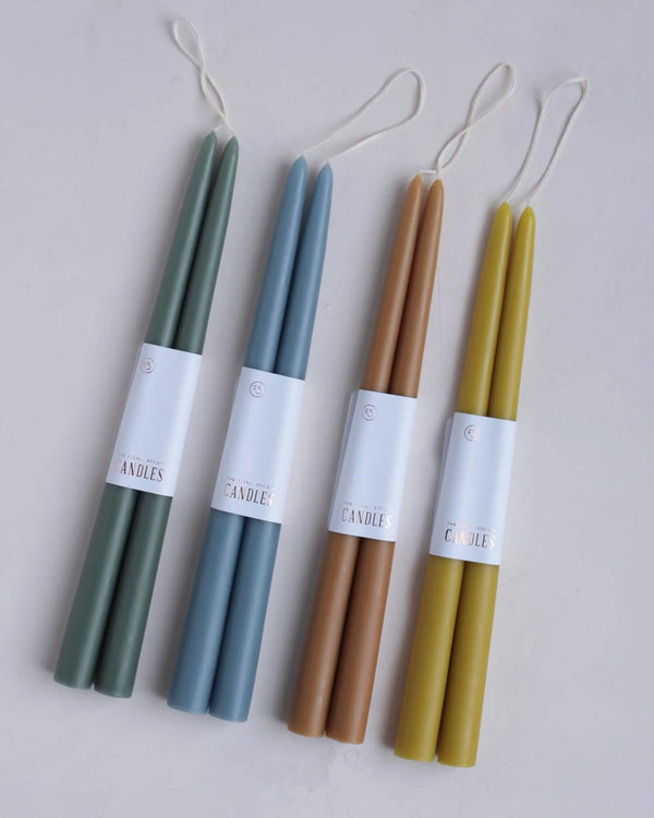 Hand-dipped Taper Candles - 12" - Various Colors | The Floral Society