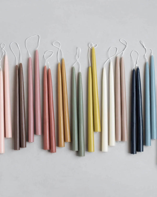 Hand-dipped Taper Candles - 12" - Various Colors | The Floral Society