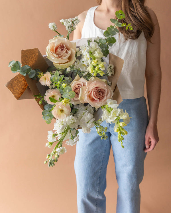 Mother's Day | Wrapped Bouquet — Blush & Cream