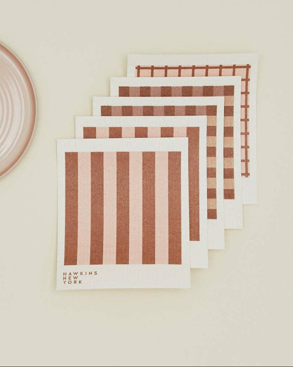 Swedish Dishcloths - Blush/Terracotta (Set of 6) | Hawkins New York