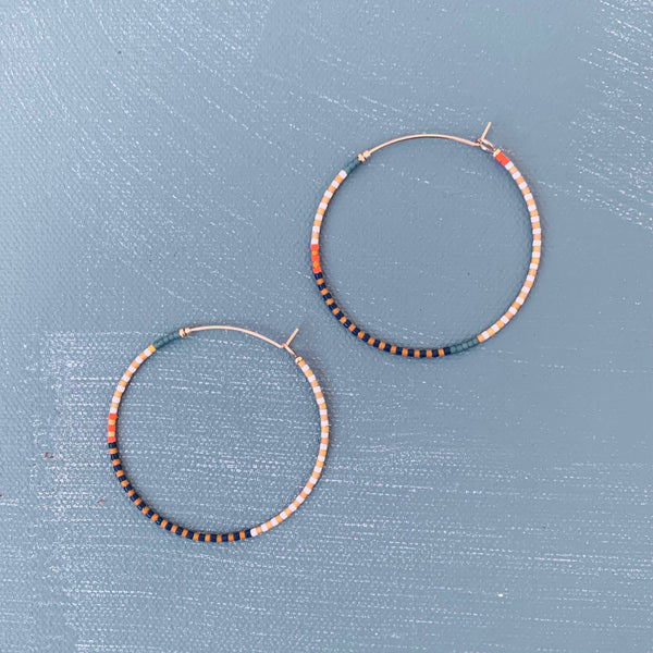 Large Beaded Hoop Earrings (2") - Golden Era | Alice Rise