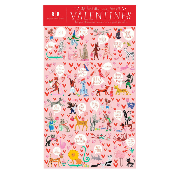 Set of (32) Animal Menagerie Valentines | Mr. Boddington's Studio